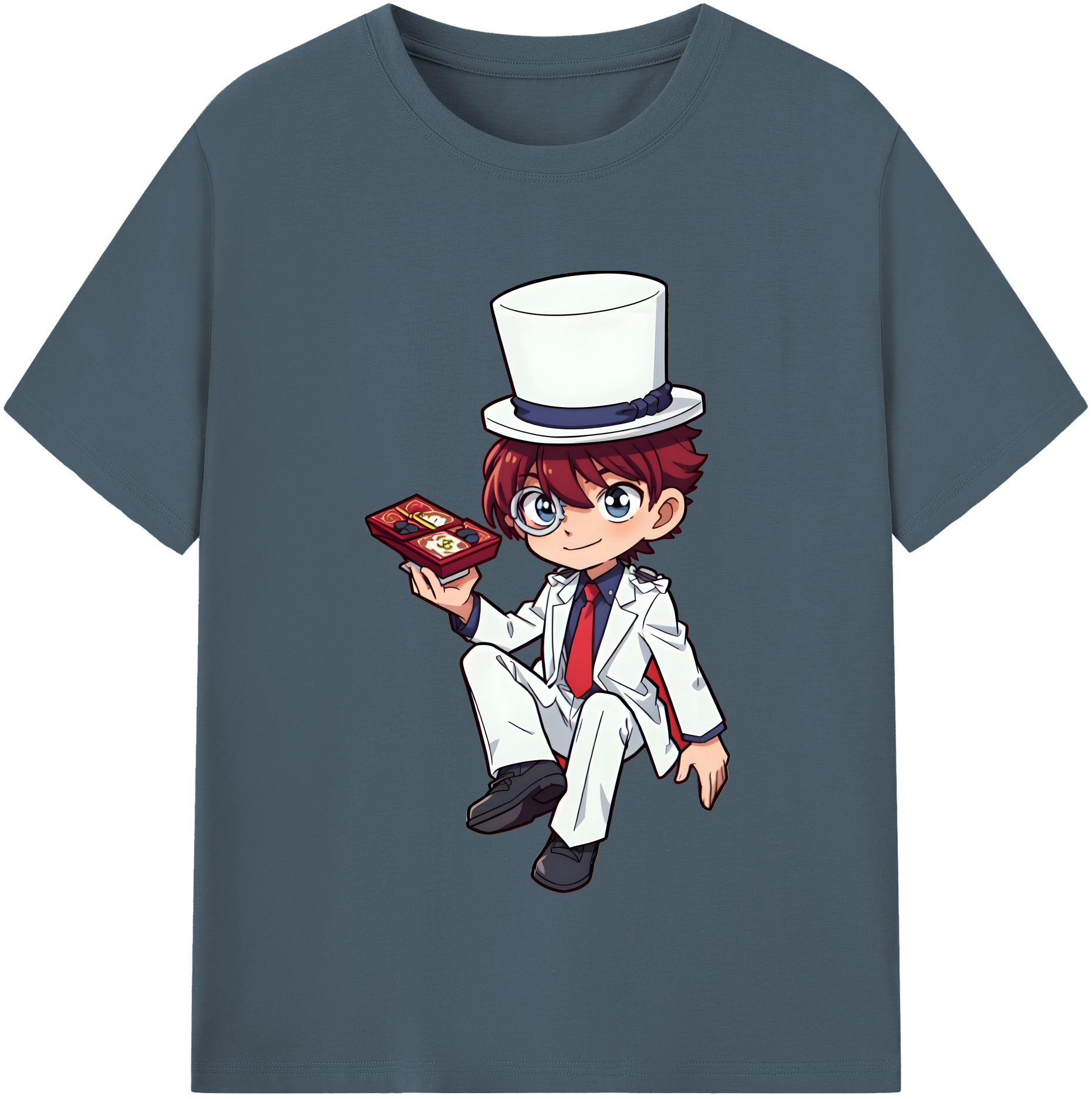 （画像用） 名探偵コナン くろば かいと Detective Conan Kuroba Kaito 綿100％半袖Tシャツ（フロントプリント）